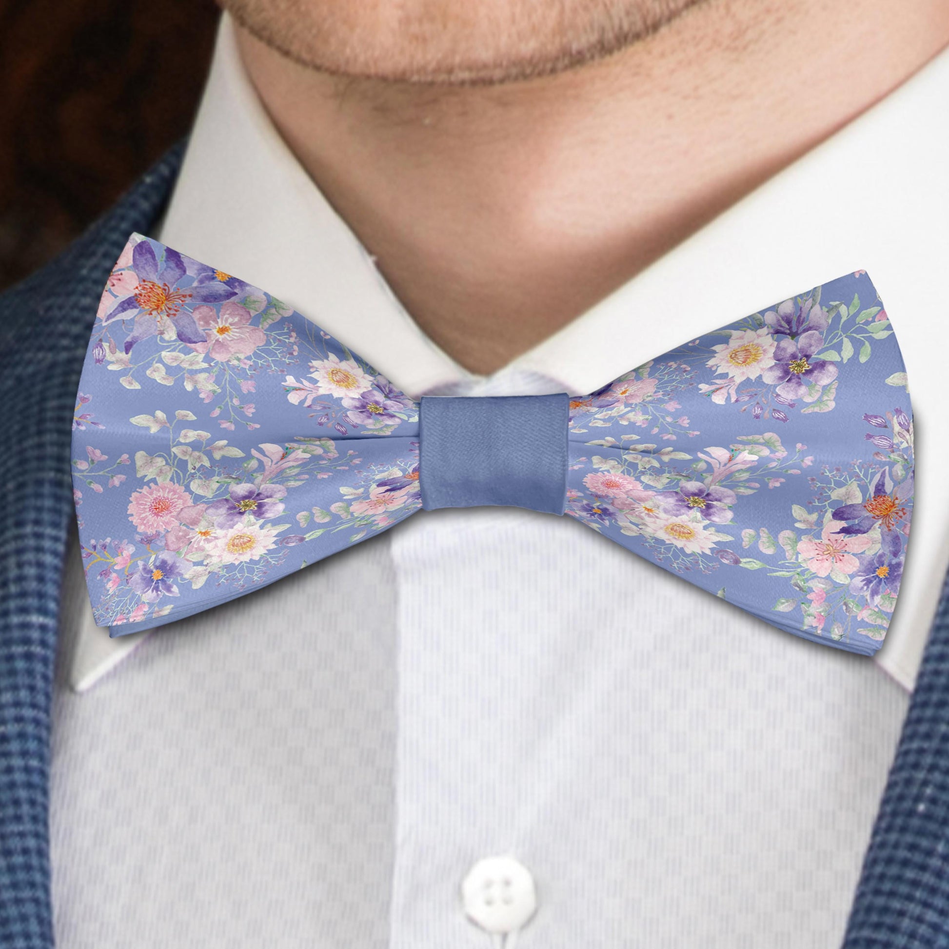 Floral Purple Pink Bow Tie Bowties