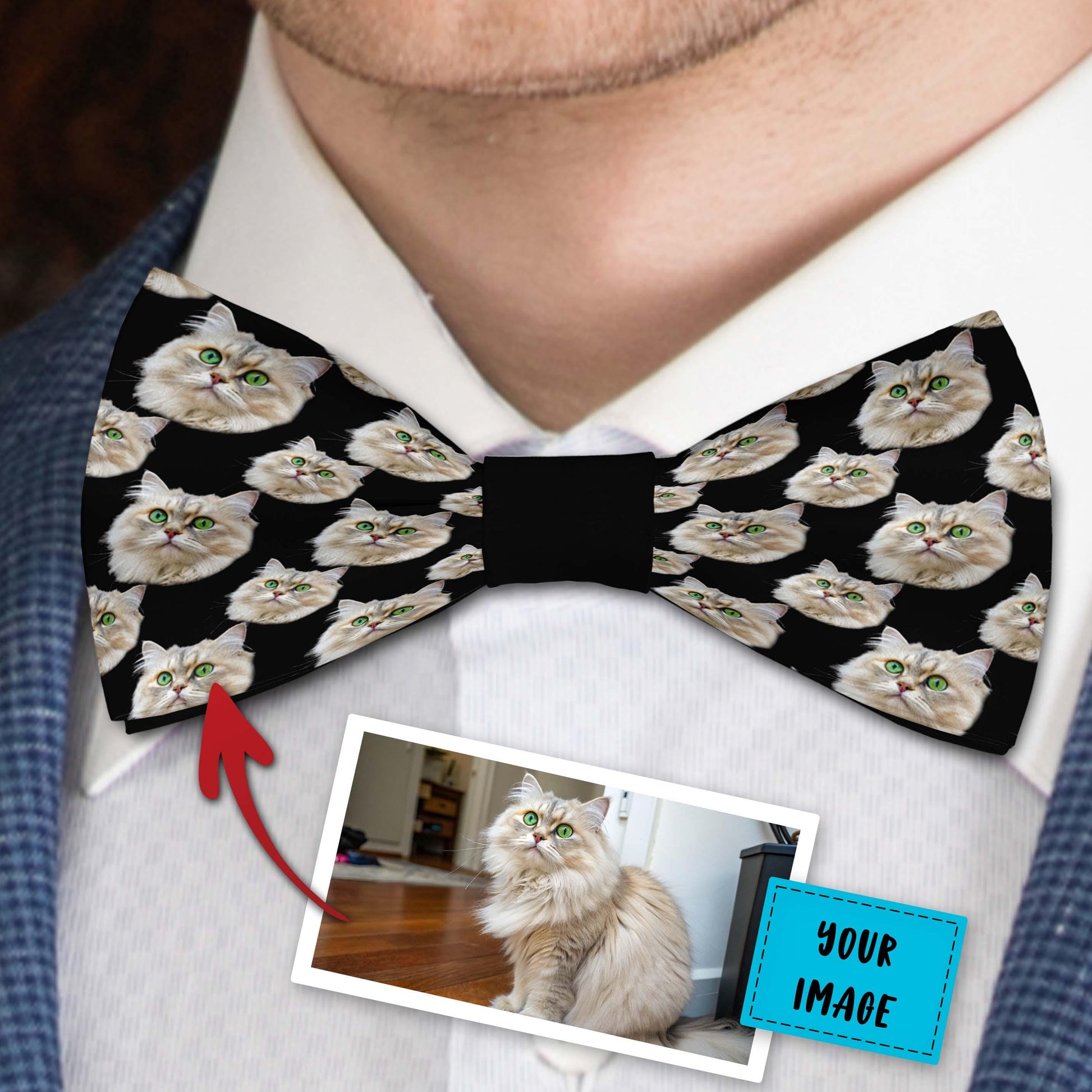 Custom Photo Bow Tie With Your Cat Image Bowties