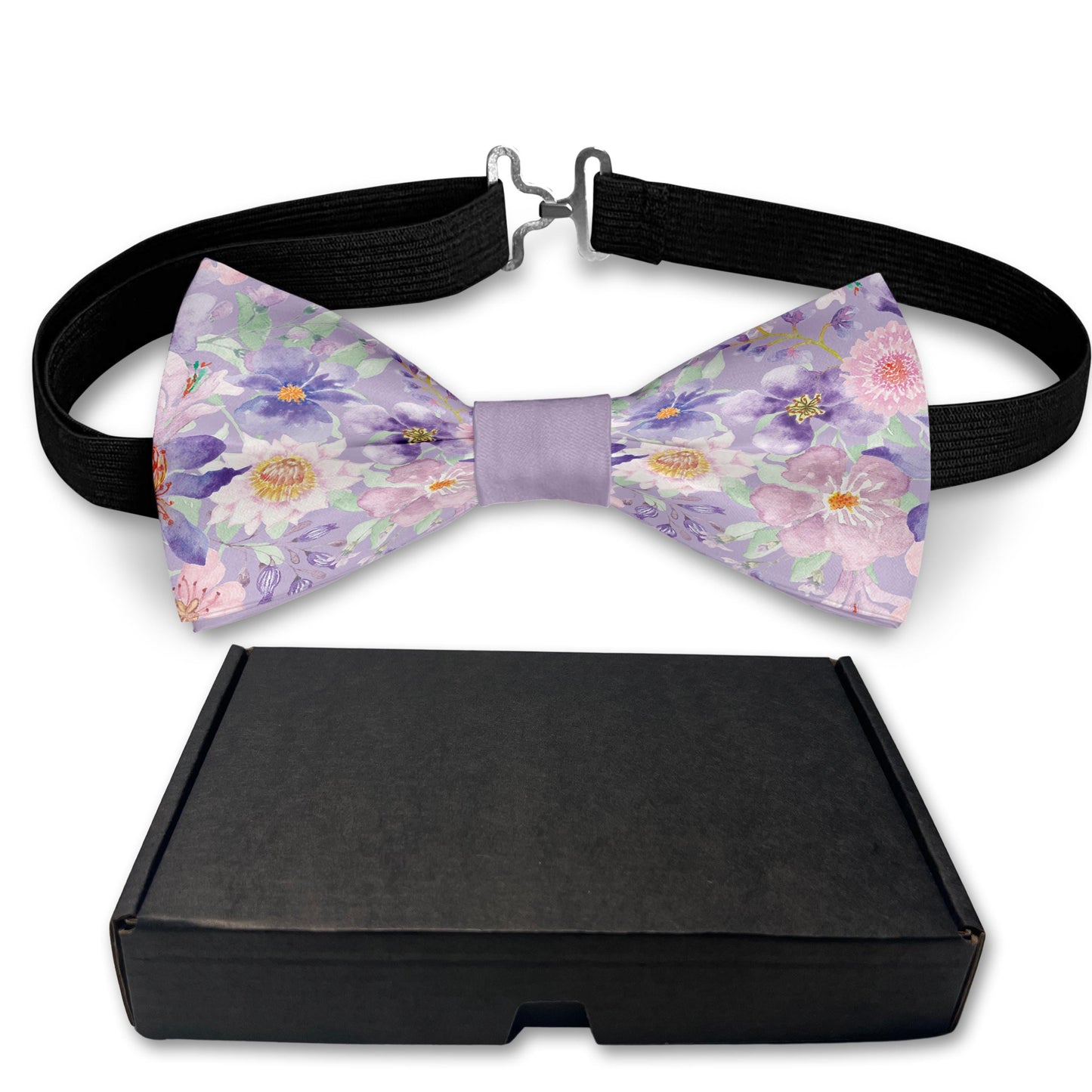Floral Pink Purple Bow Tie Bowties