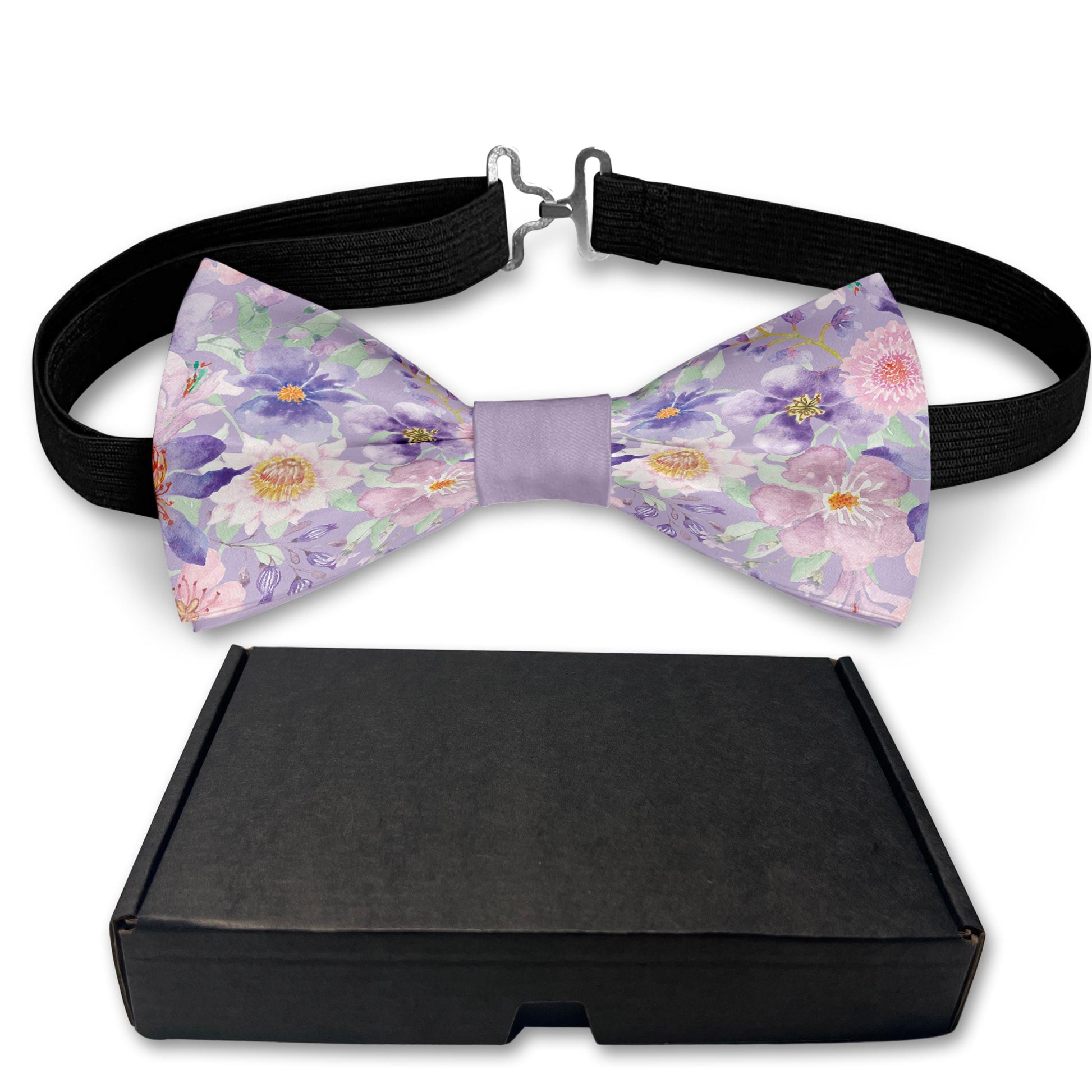 Floral Pink Purple Bow Tie Bowties