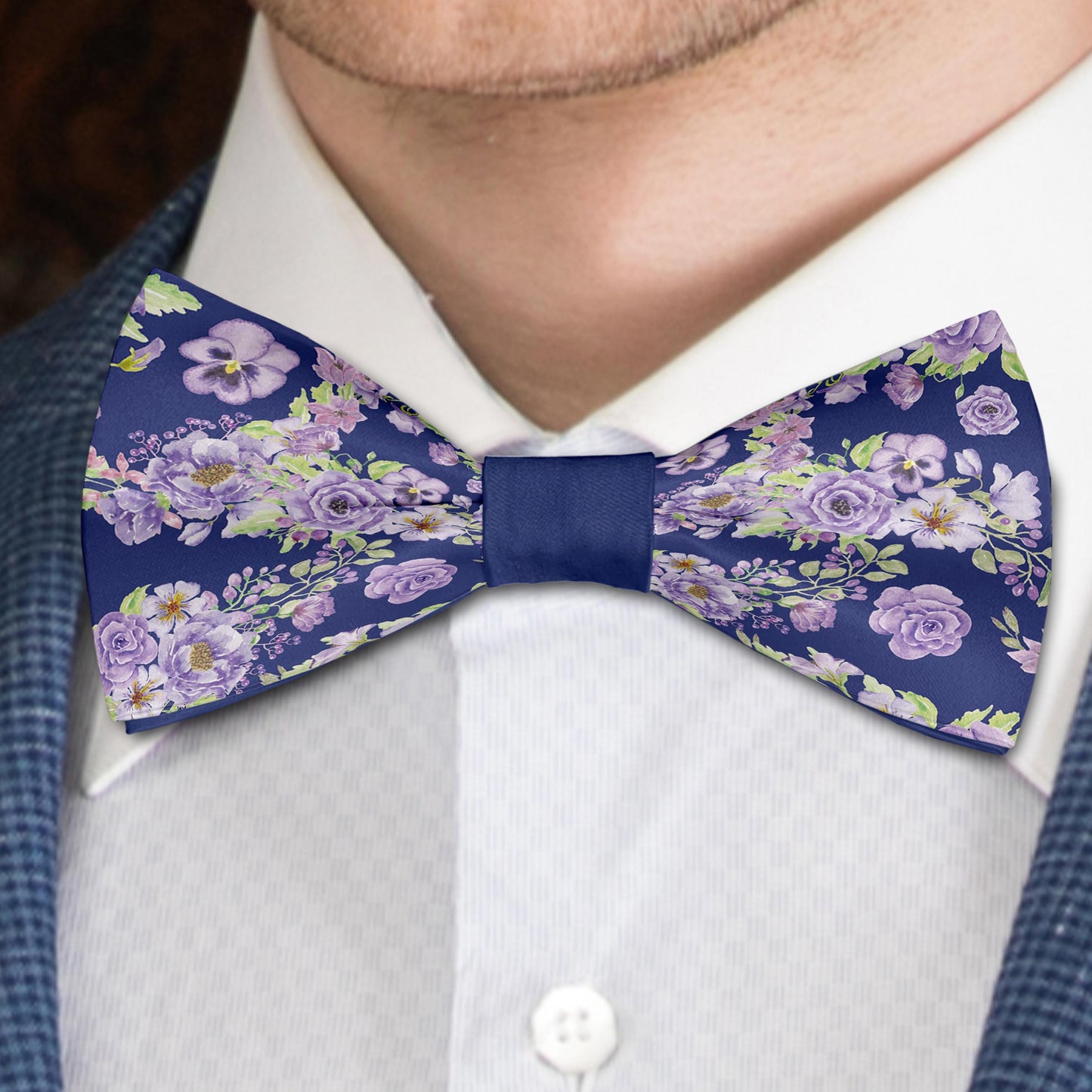 Floral Purple Bow Tie Bowties