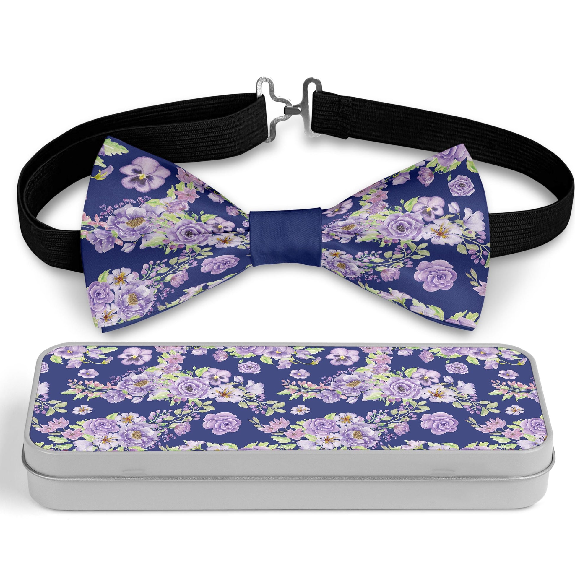 Floral Purple Bow Tie Bowties