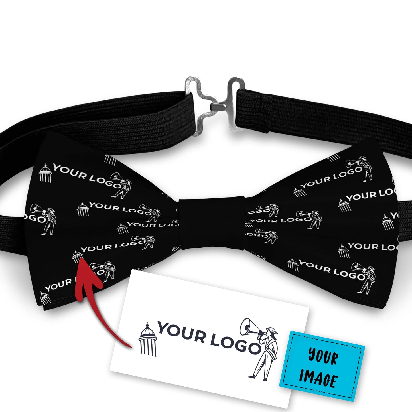 Custom Photo Bow Tie With Your Business Logo Bowties