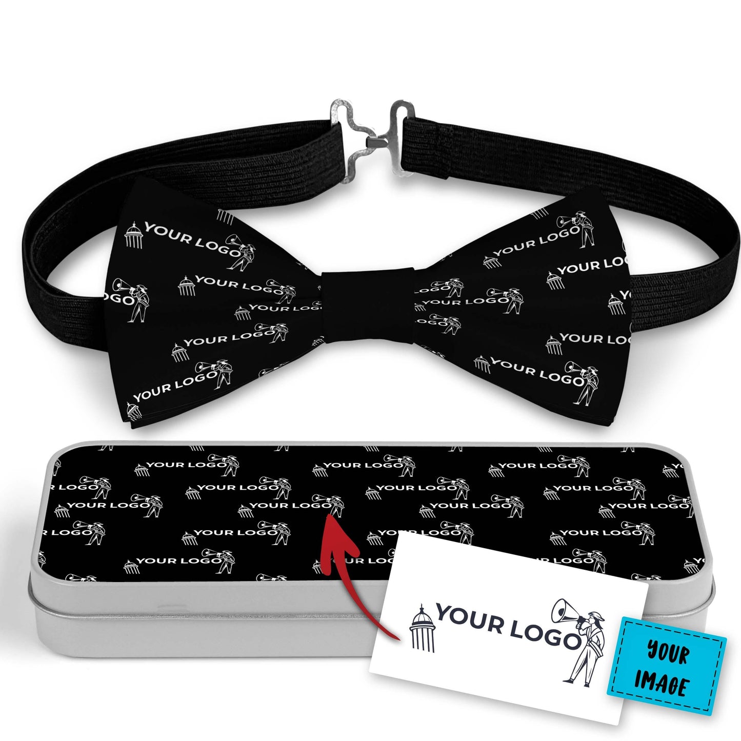 Custom Photo Bow Tie With Your Business Logo Bowties