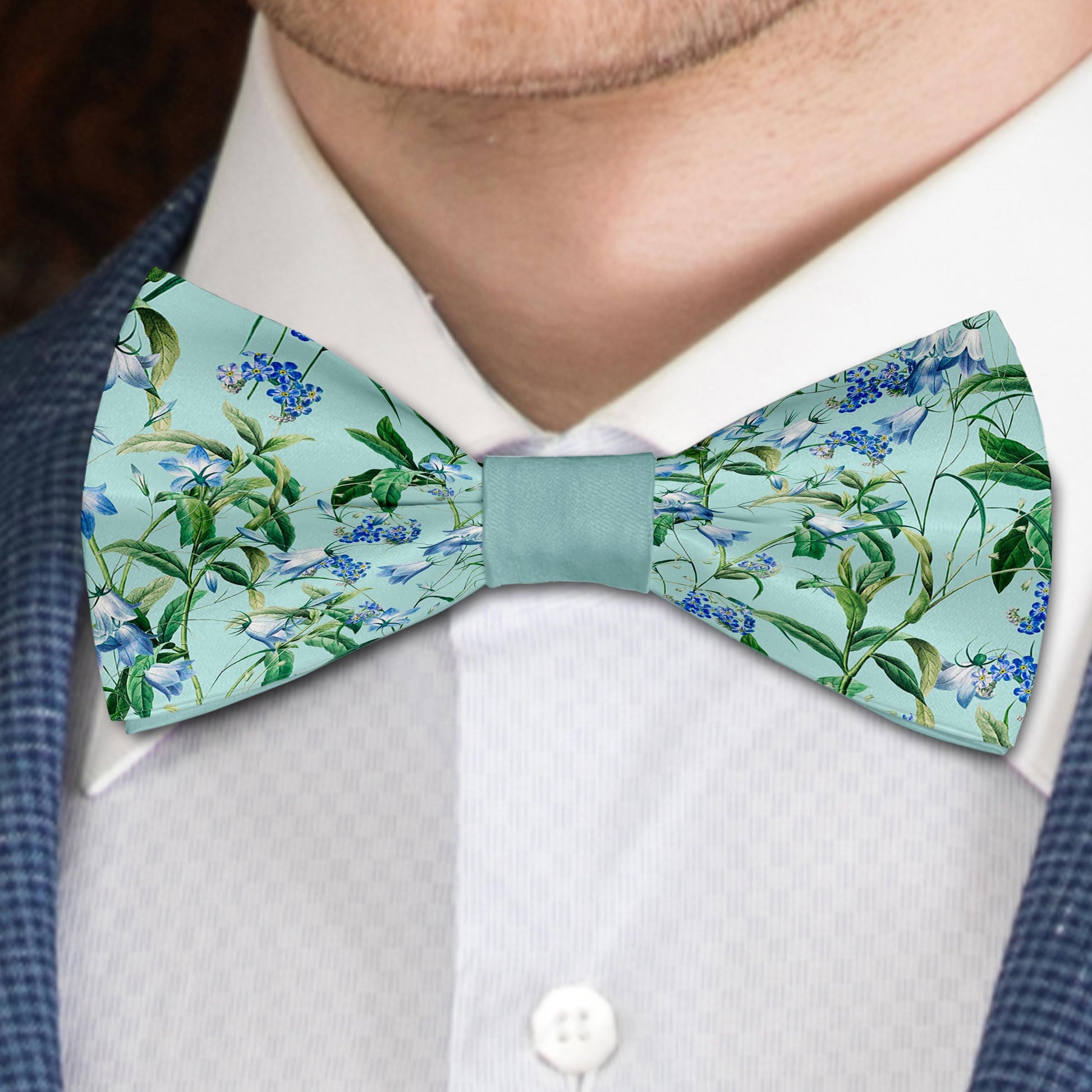 Mint Flowers Bow Tie Bowties