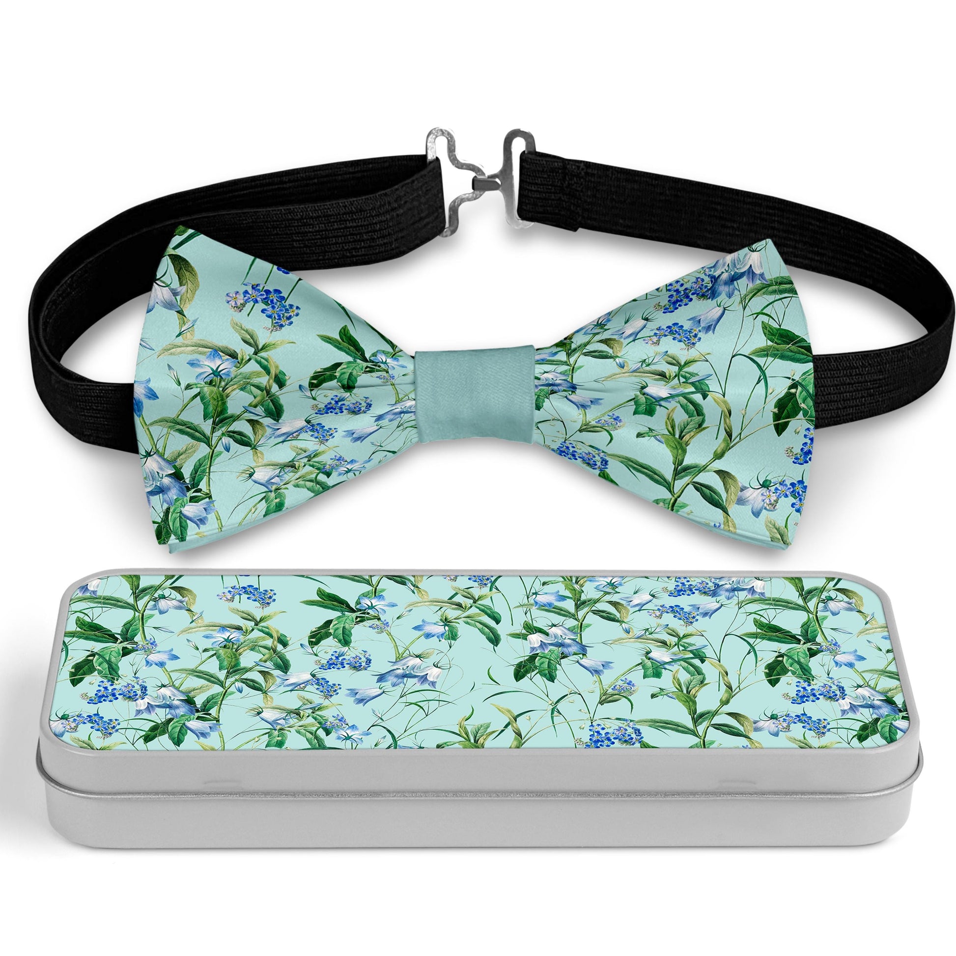 Mint Flowers Bow Tie Bowties