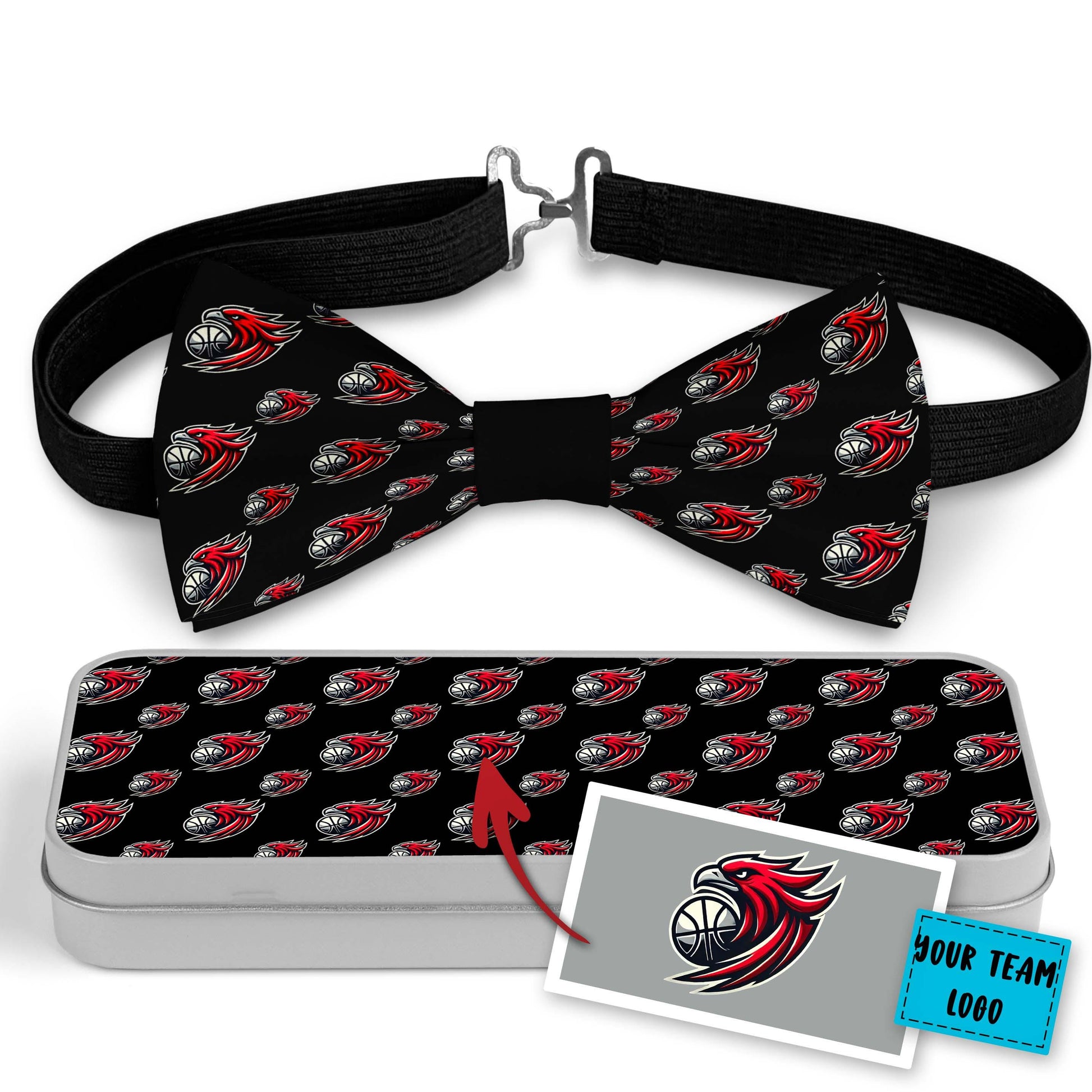 Custom Bow Tie with Your Favorite Basketball or Football Team Logo Bowties