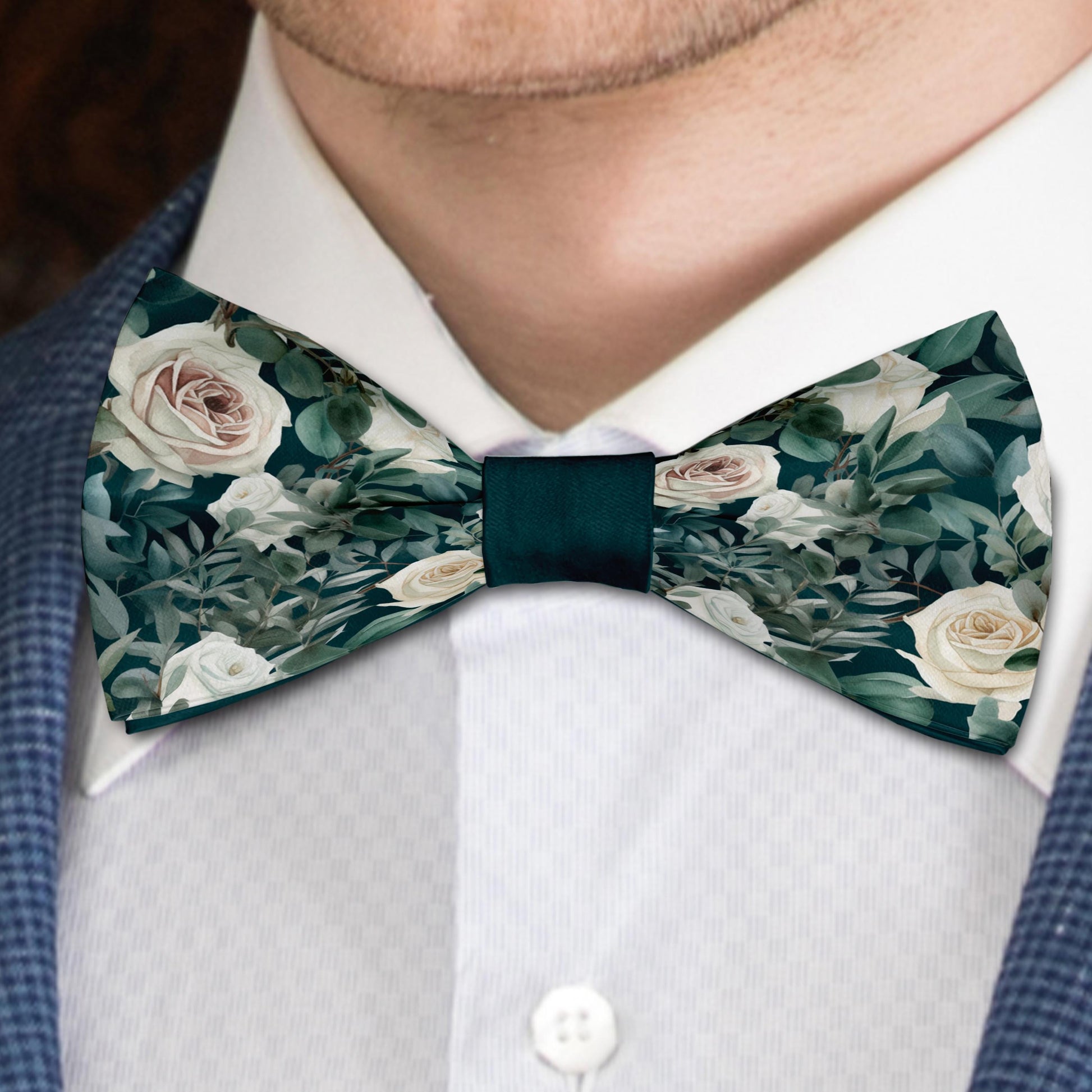 Eucalyptus and Roses Bow Tie Bowties