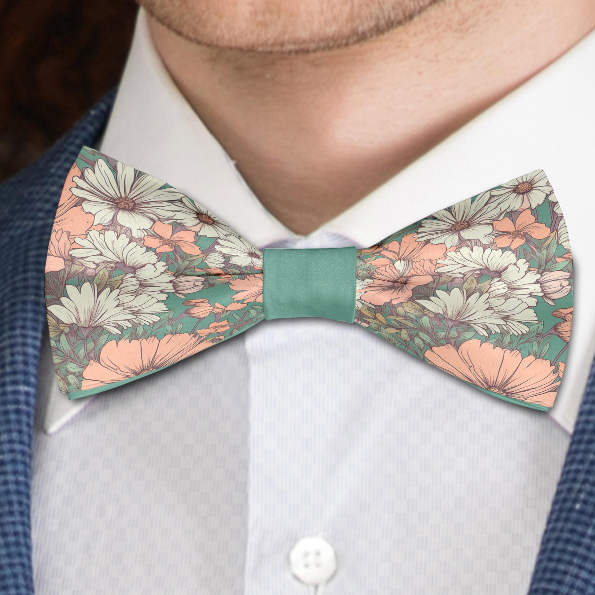 Pastel Paper Flowers Bow Tie Bowties