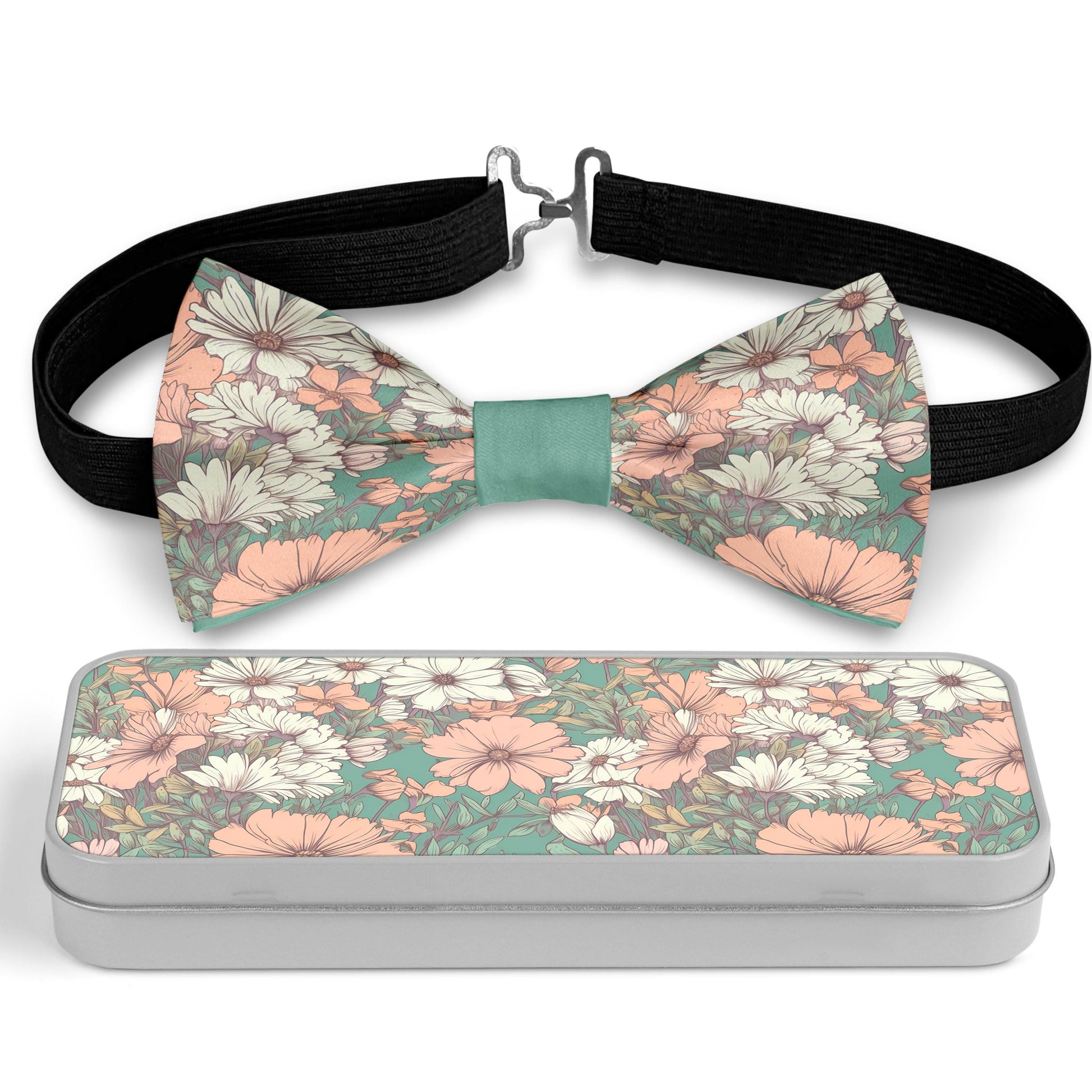 Pastel Paper Flowers Bow Tie Bowties