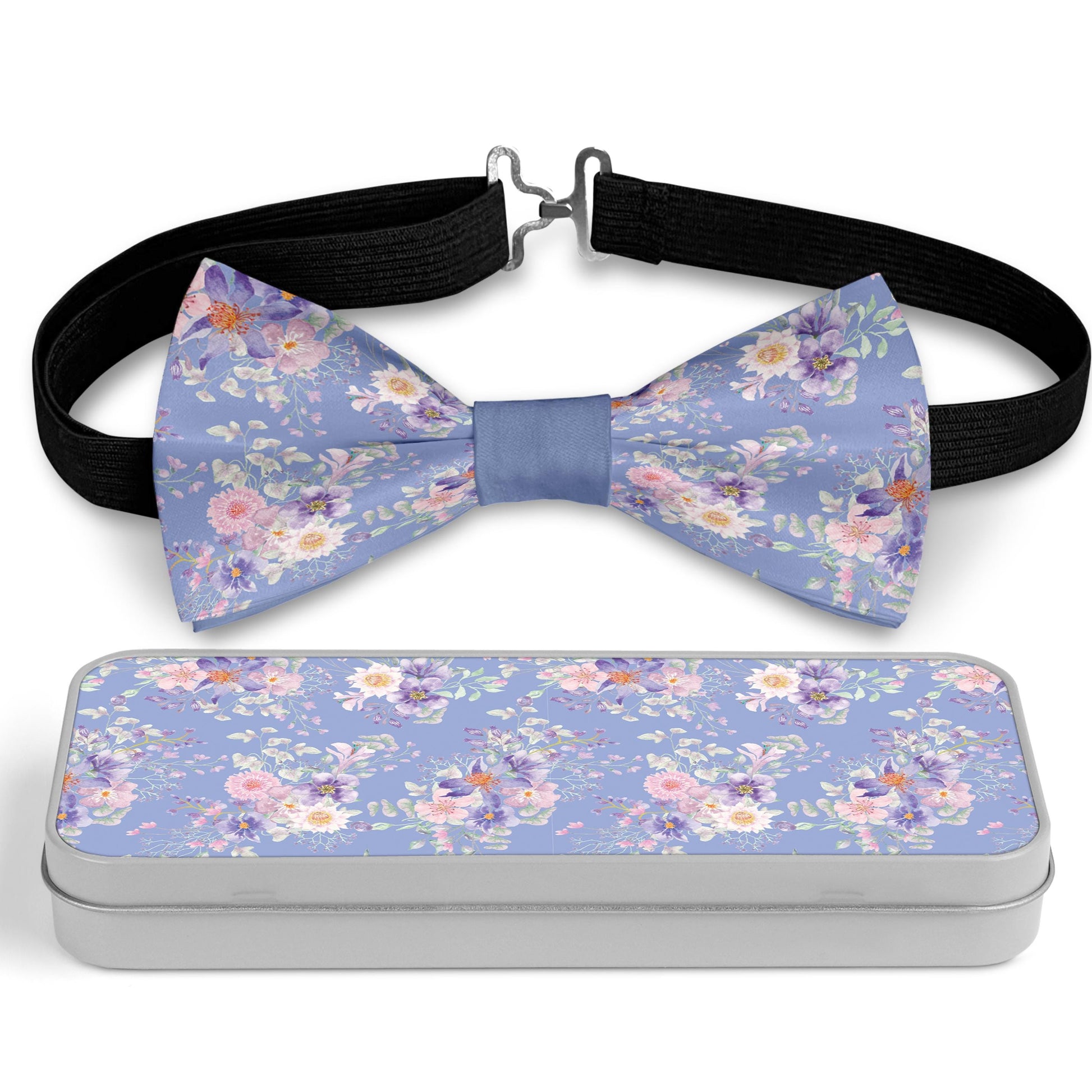Floral Purple Pink Bow Tie Bowties