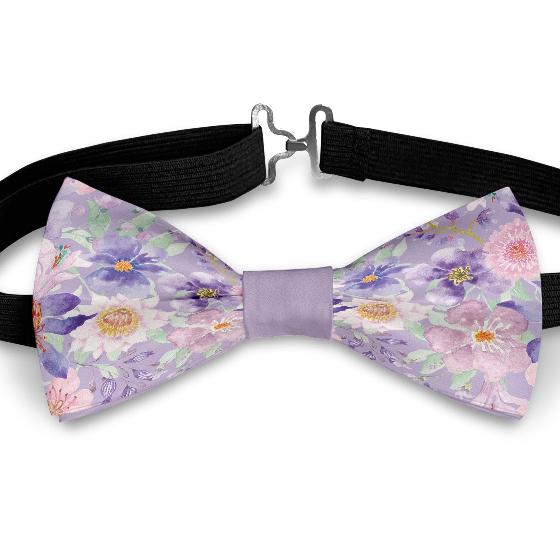 Floral Pink Purple Bow Tie Bowties
