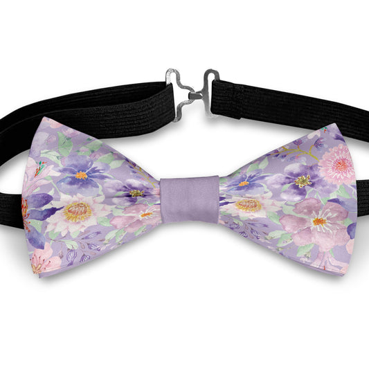 Floral Pink Purple Bow Tie Bowties