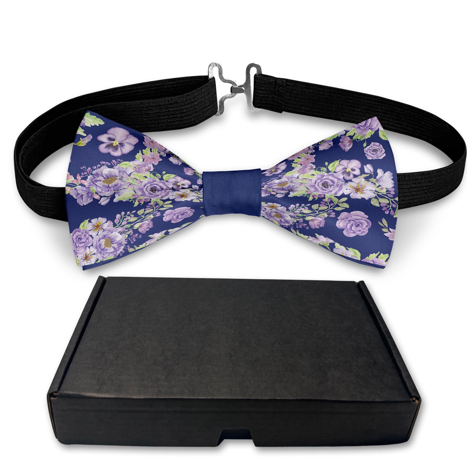 Floral Purple Bow Tie Bowties