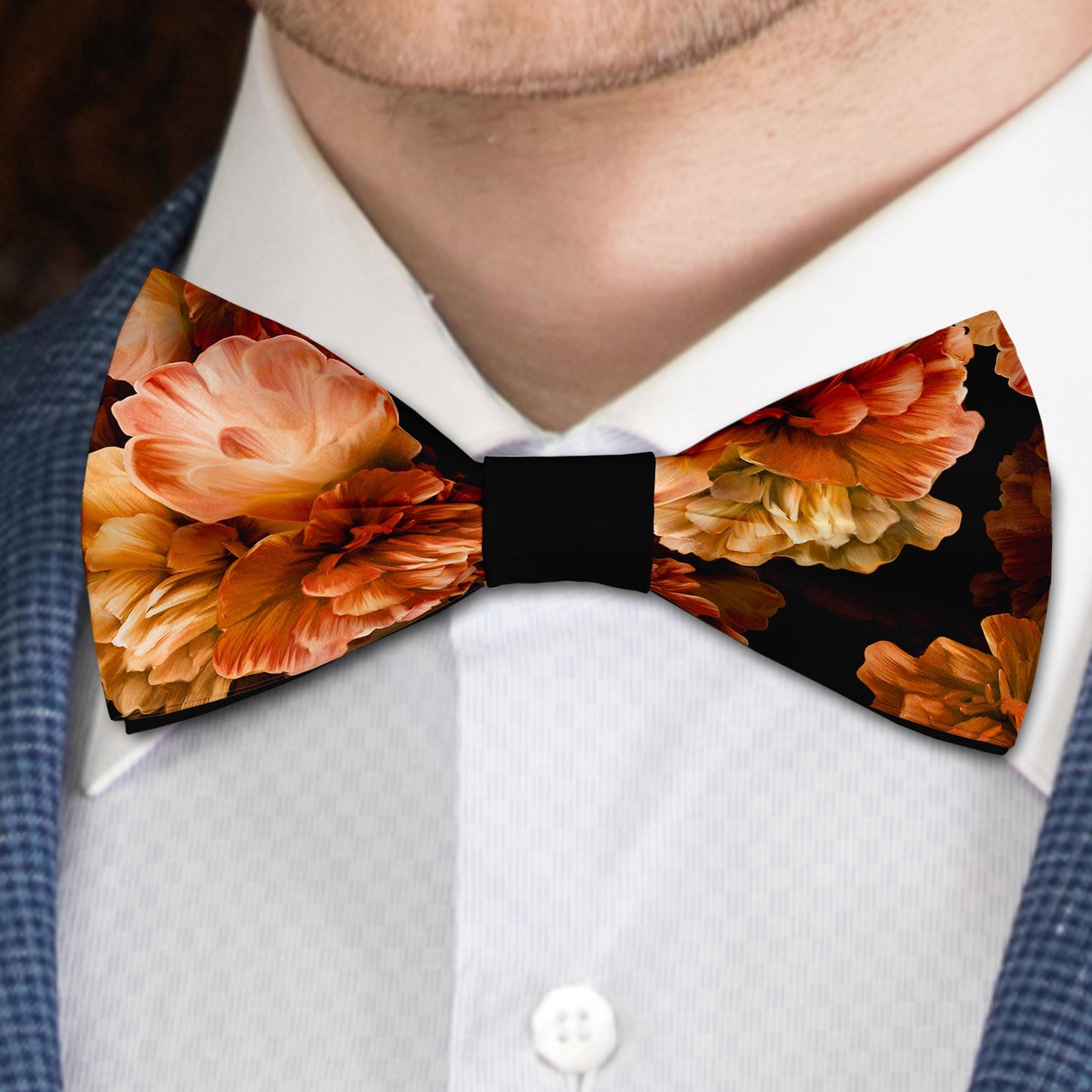 Peony Flowers Bow Tie Bowties