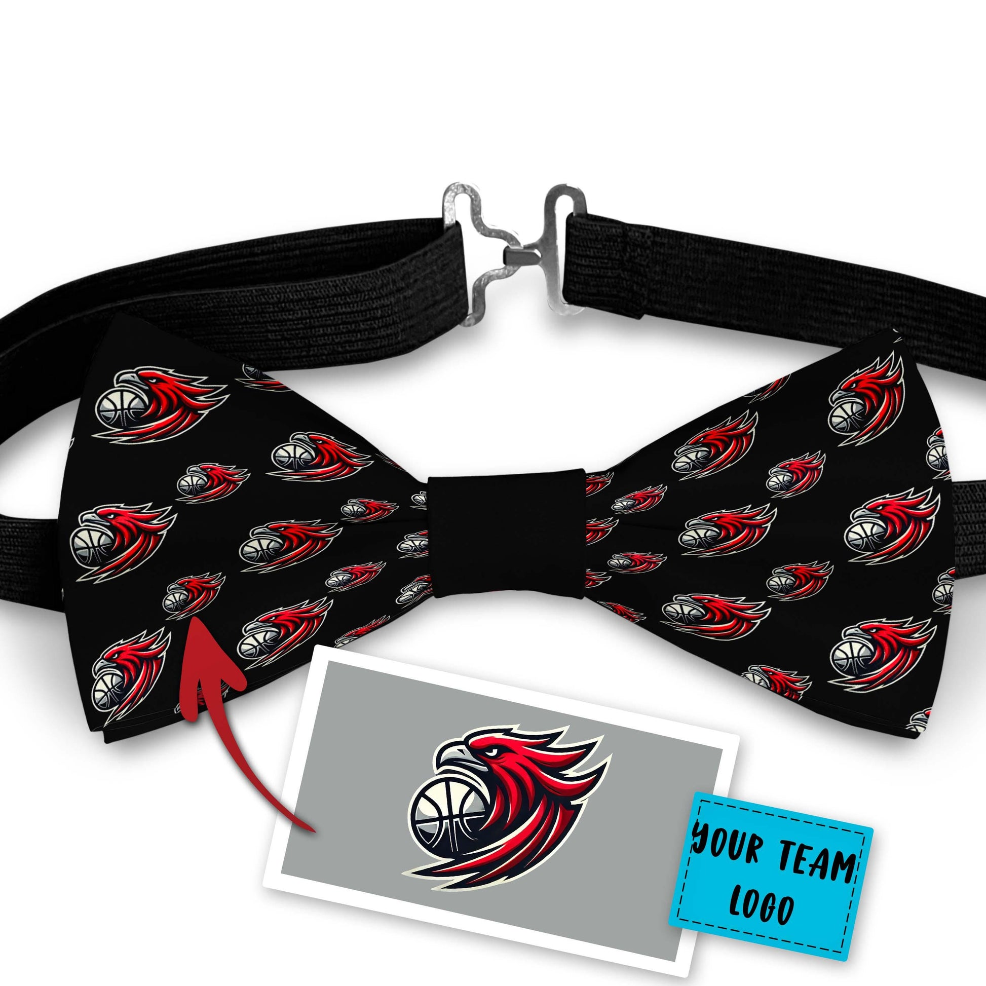 Custom Bow Tie with Your Favorite Basketball or Football Team Logo Bowties