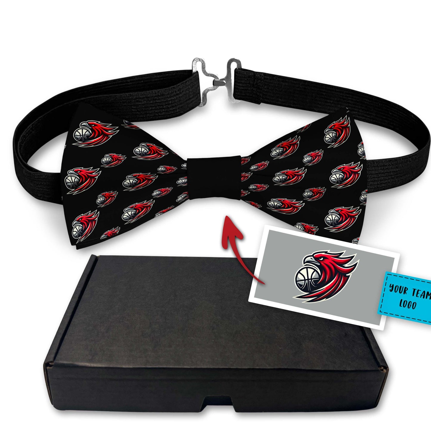 Custom Bow Tie with Your Favorite Basketball or Football Team Logo Bowties