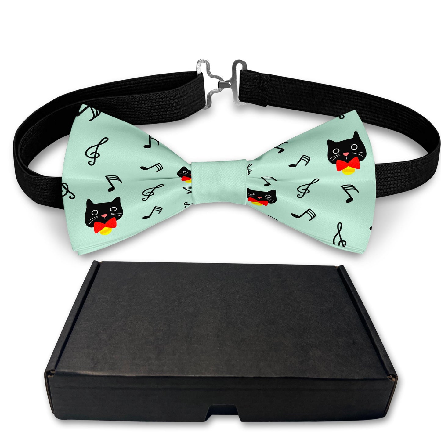 Black Cat And Notes Bow Tie Bowties