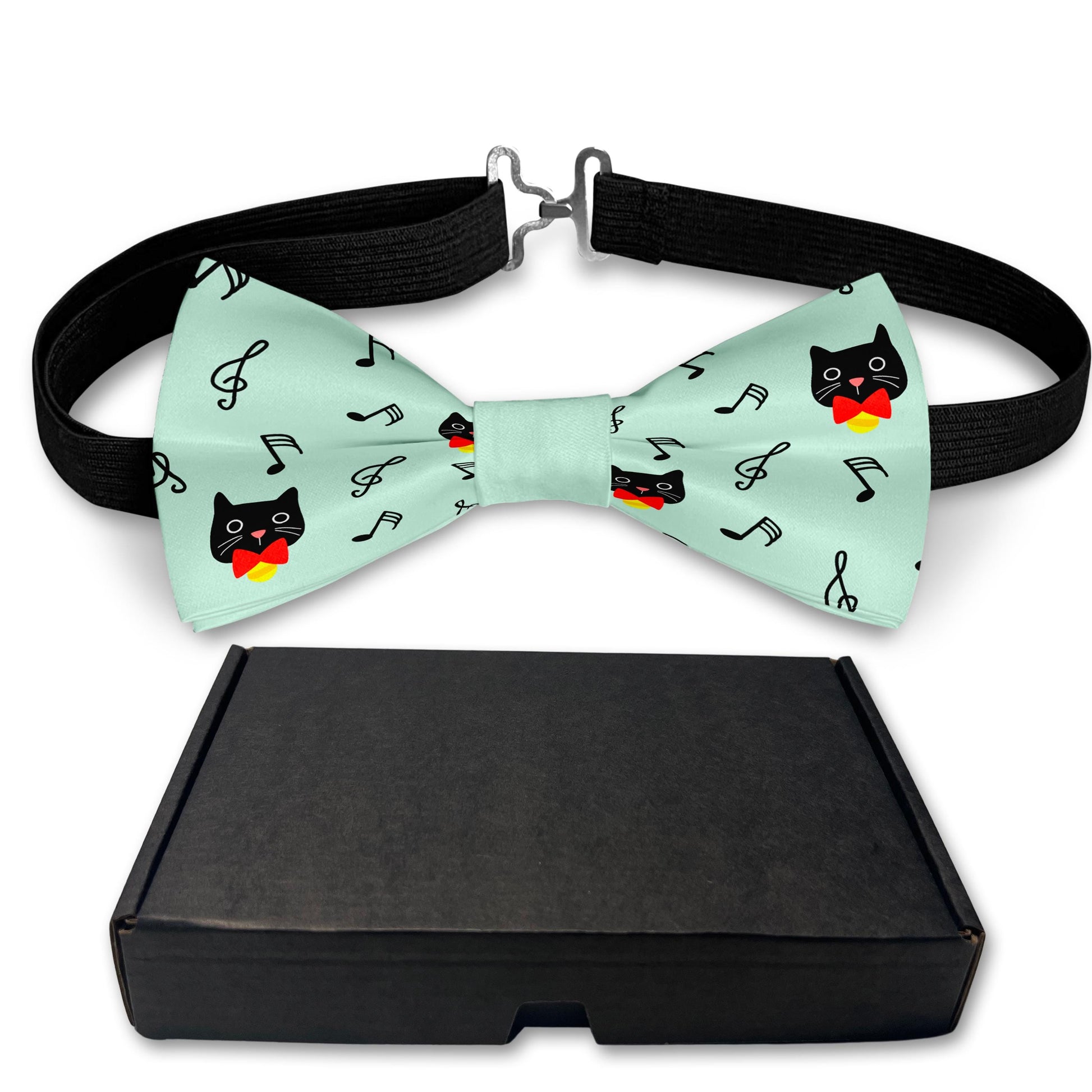Black Cat And Notes Bow Tie Bowties