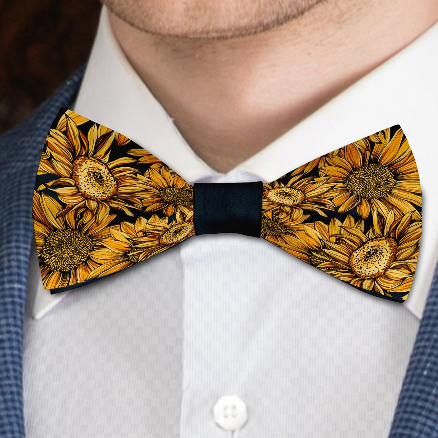 Sunflower blossoms print Bow Tie Bowties