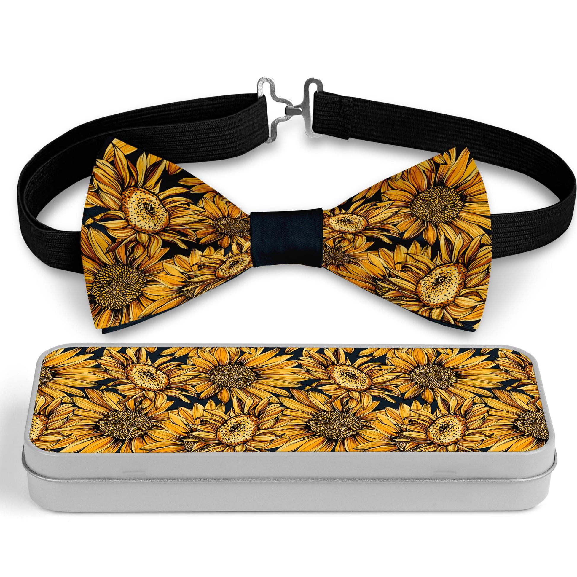 Sunflower blossoms print Bow Tie Bowties