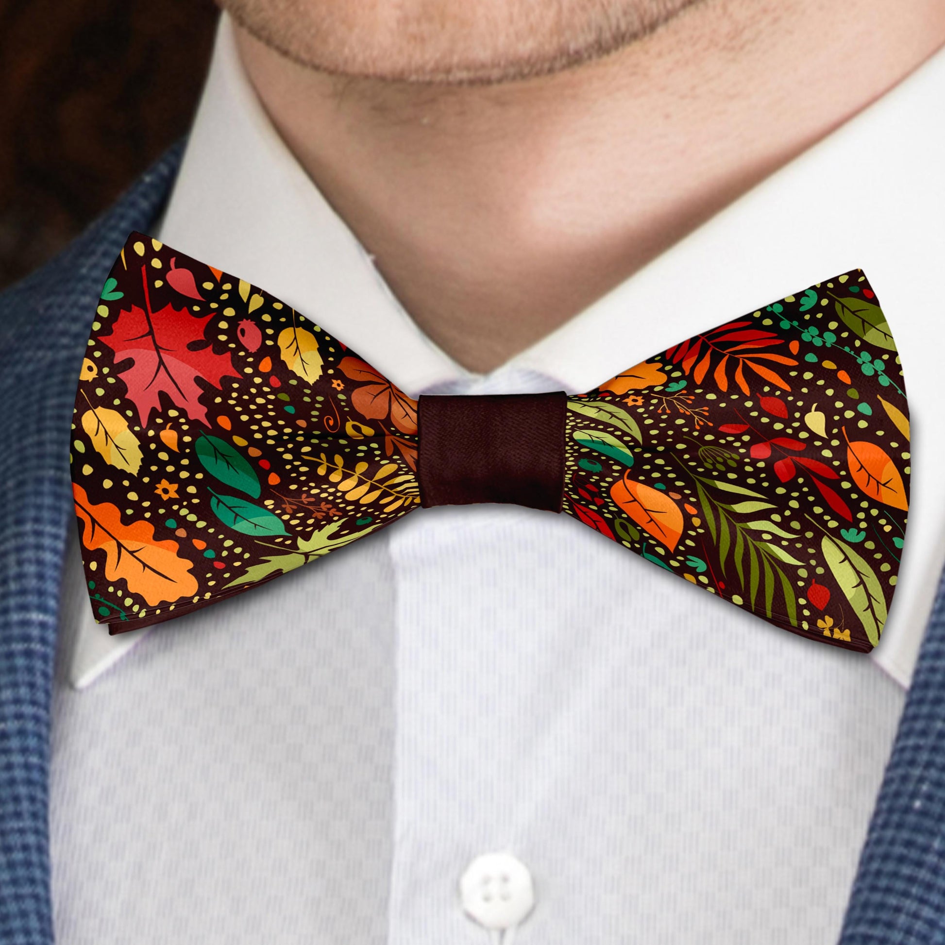 Leaf Fall Pattern Bow Tie Bowties