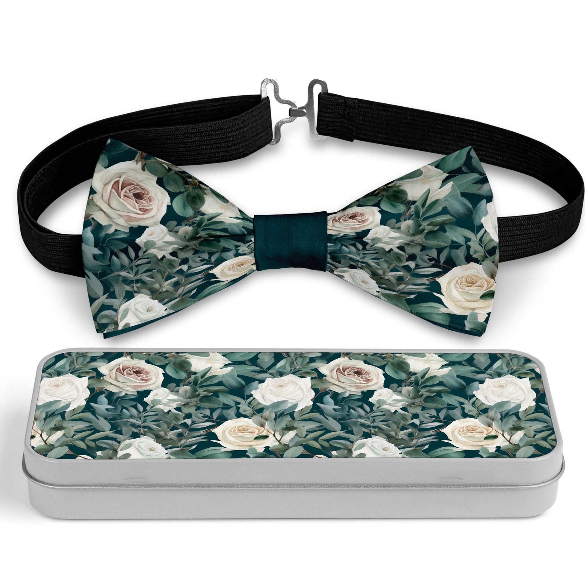Eucalyptus and Roses Bow Tie Bowties