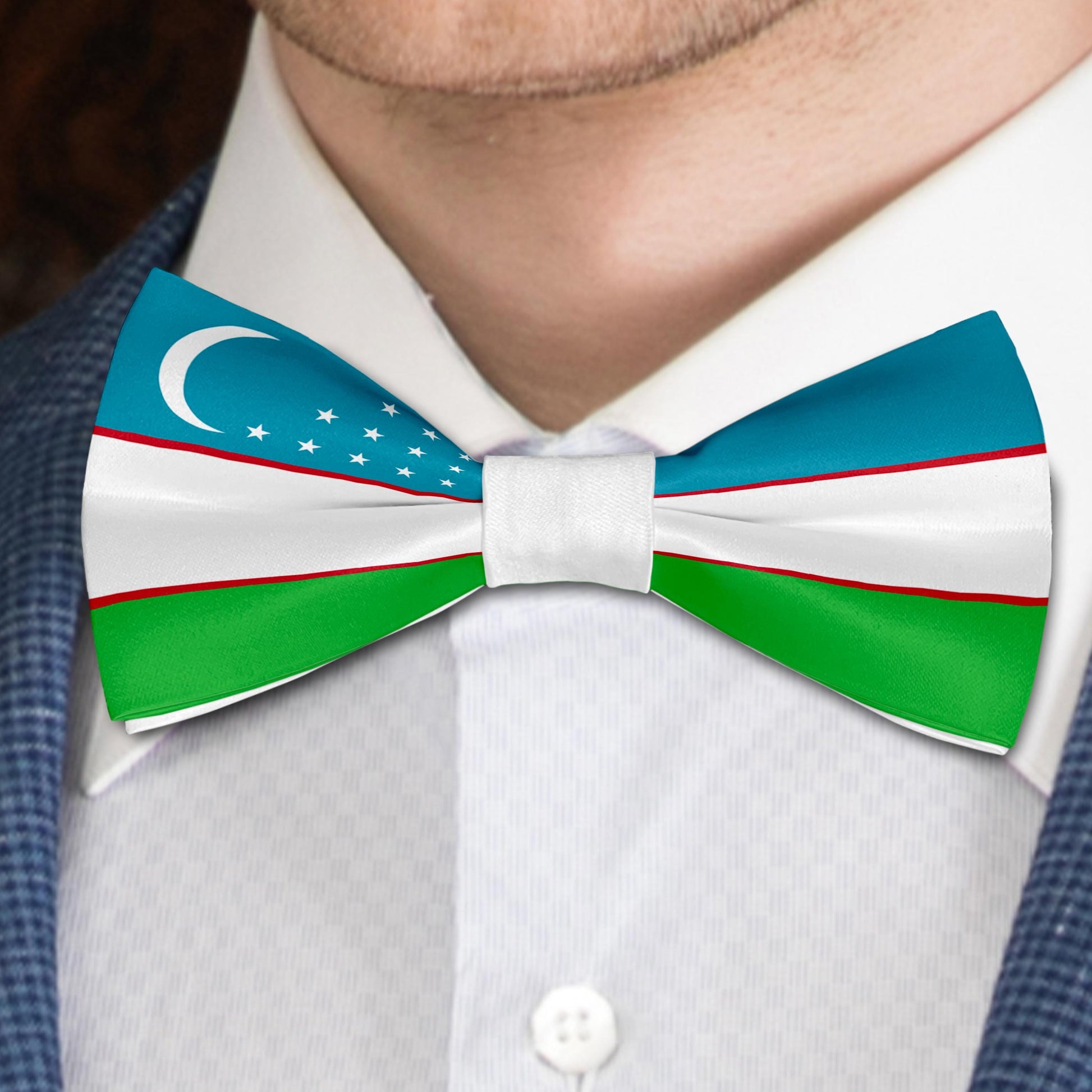 Flag of Uzbekistan Bow Tie Bowties