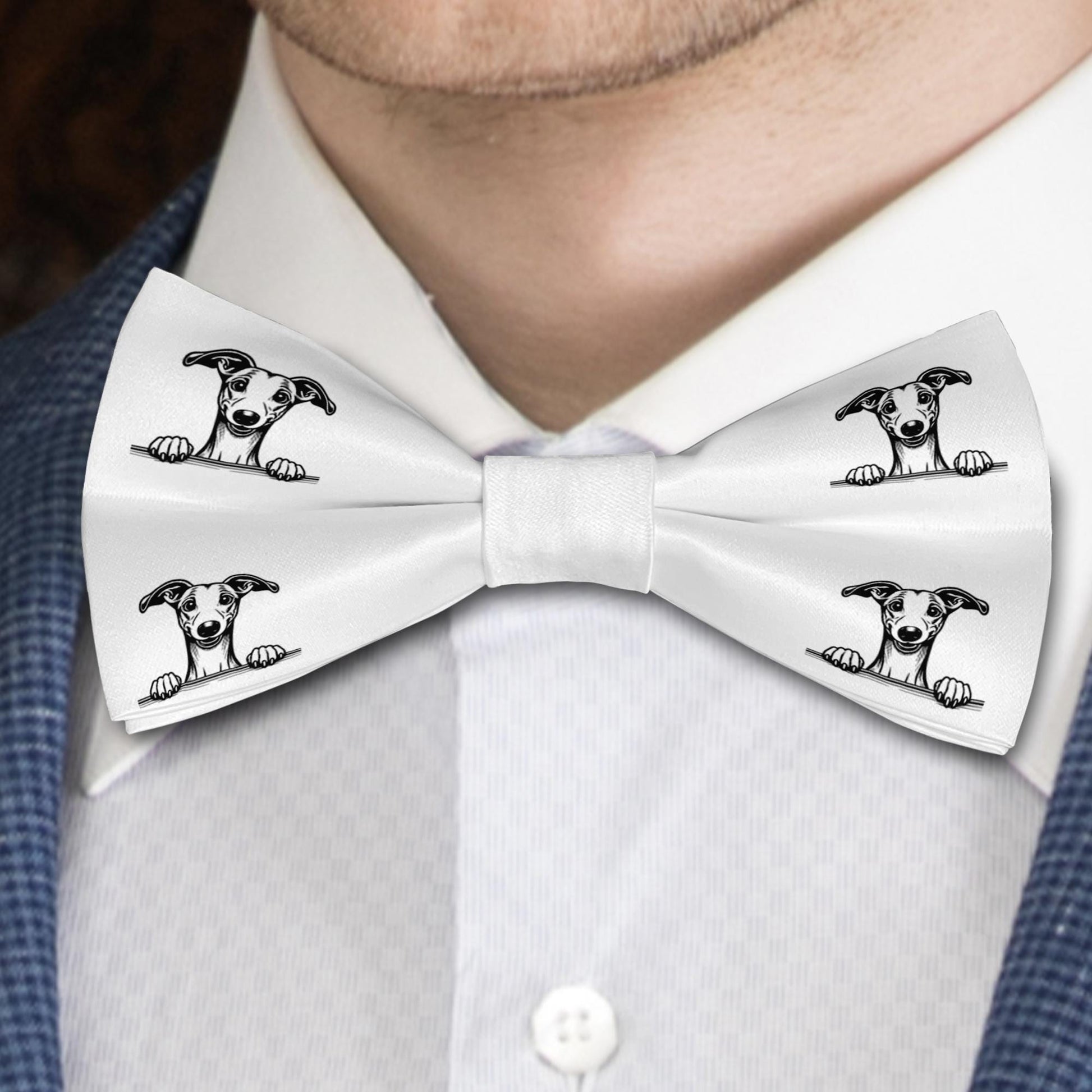 Whippet Dog Bow Tie, Handmade Satin Accessory, Dogs Lover Gift Bowties