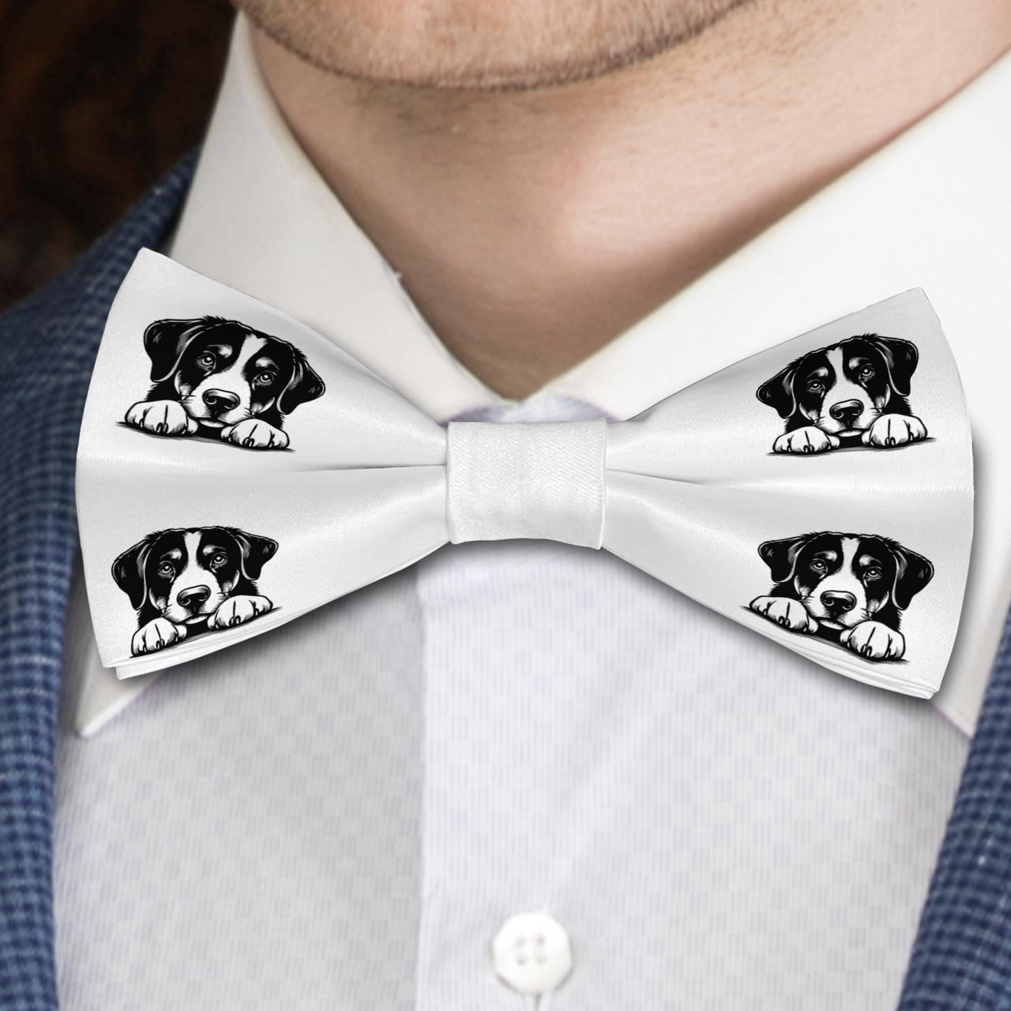 Appenzeller Sennenhund Dog Bow Tie, Handmade Satin Accessory, Dogs Lover Gift Bowties