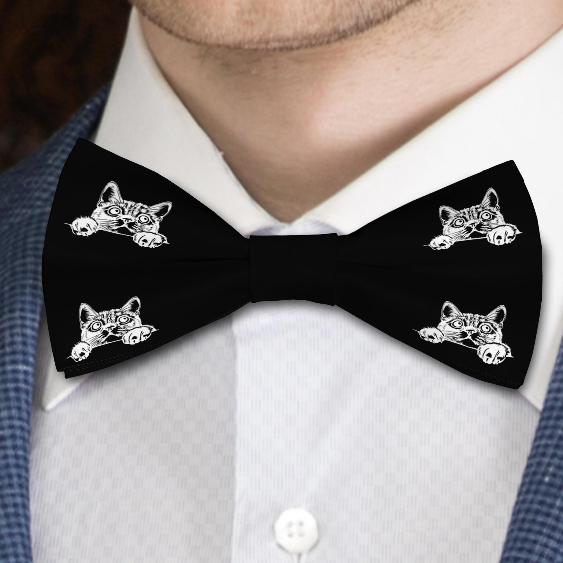 American Bobtail Shorthair Cat Bow Tie, Handmade Stylish Pet Accessory, Gift for Cats Lovers Bowties