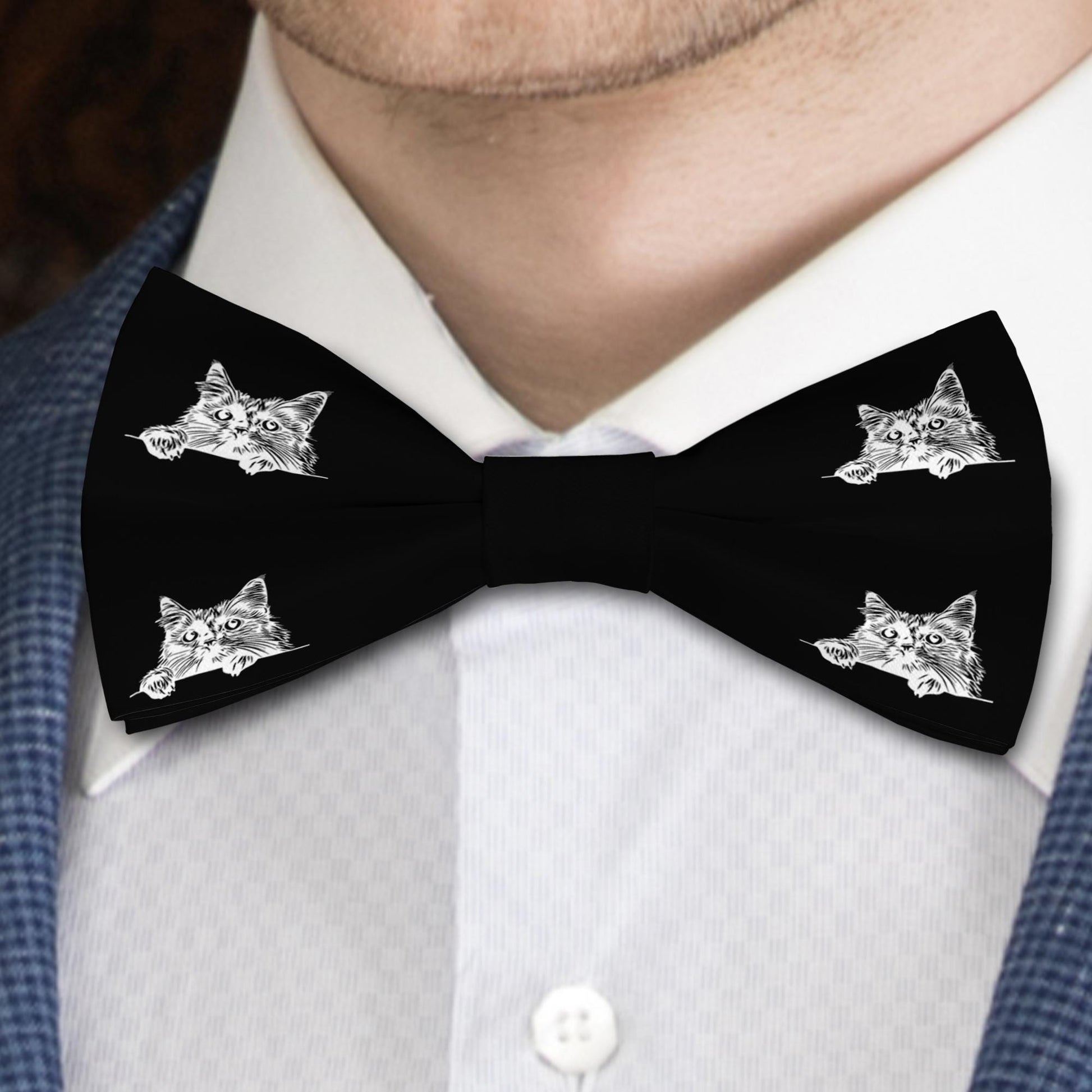 Nebelung Cat Bow Tie, Handmade Stylish Pet Accessory, Gift for Cats Lovers Bowtie Bowties