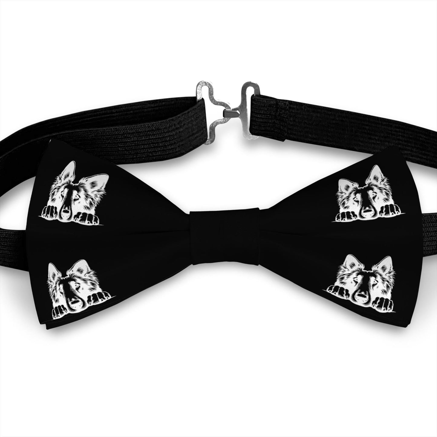 Belgian Sheepdog Dog Bow Tie, Handmade Satin Accessory, Dogs Lover Gift Bowties