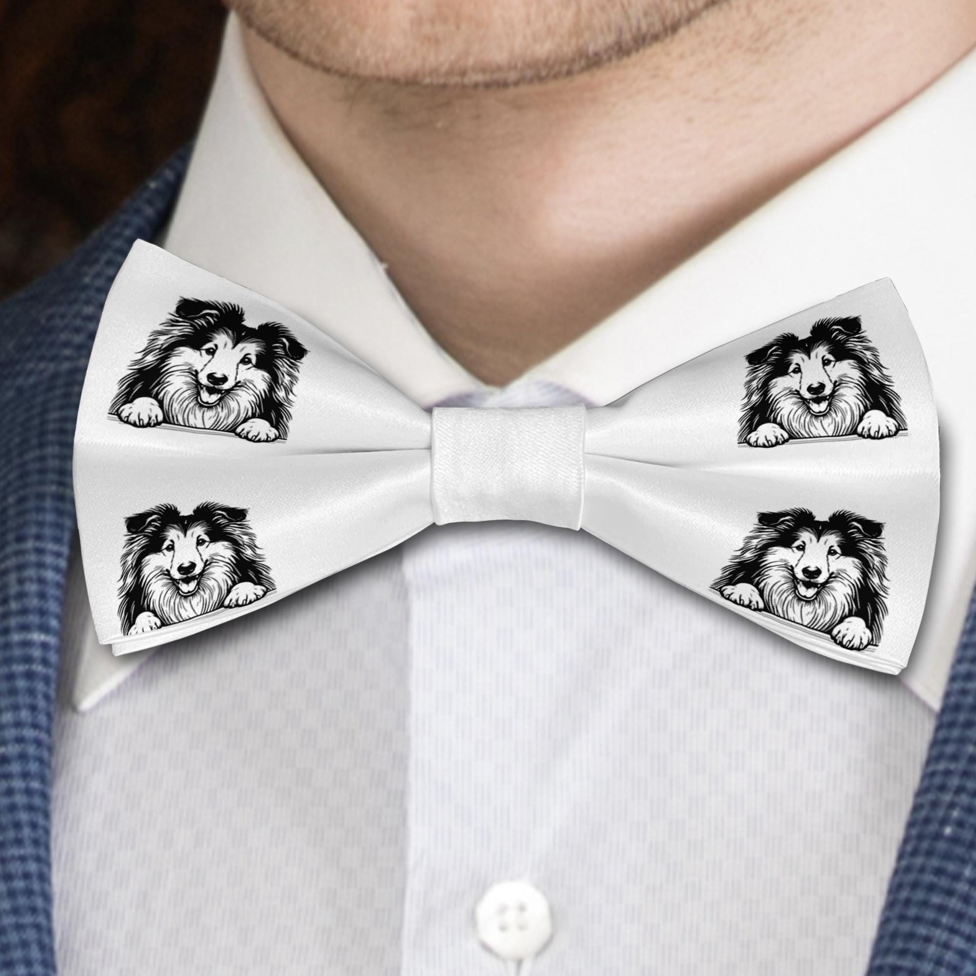 Collie Dog Bow Tie, Handmade Satin Accessory, Dogs Lover Gift Bowties