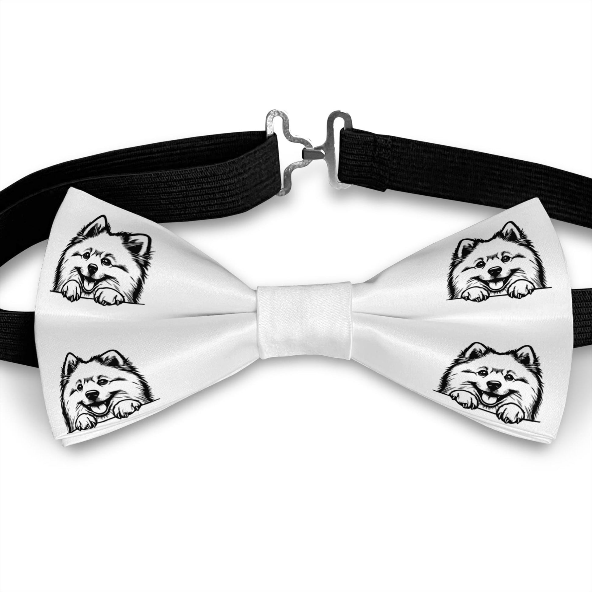 Finnish Spitz Dog Bow Tie, Handmade Satin Accessory, Dogs Lover Gift Bowties