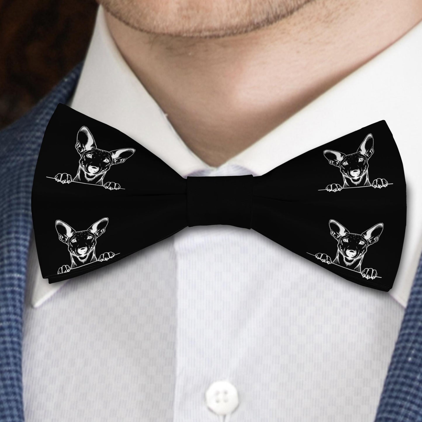 Pharaoh Hound Dog Bow Tie, Handmade Satin Accessory, Dogs Lover Gift Bowties