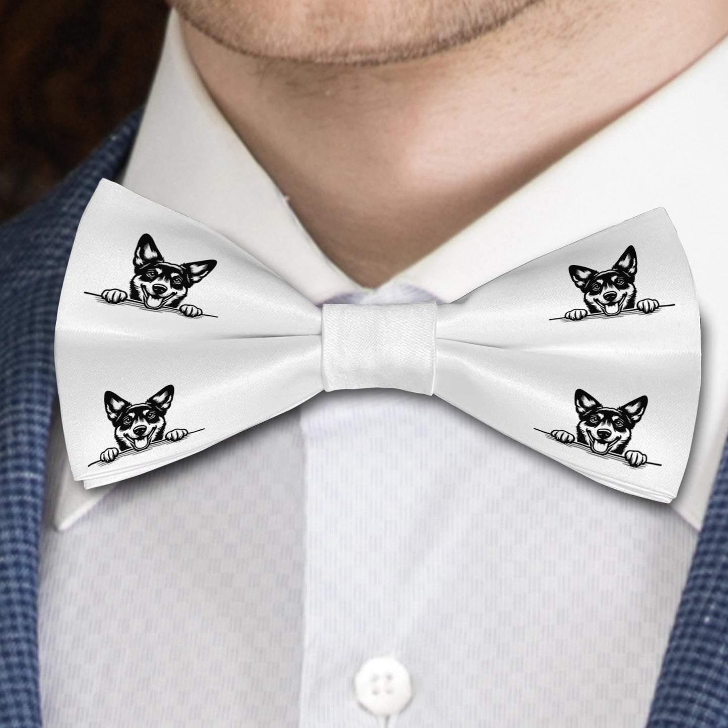 Australian Kelpie Dog Bow Tie, Handmade Satin Accessory, Dogs Lover Gift Bowties