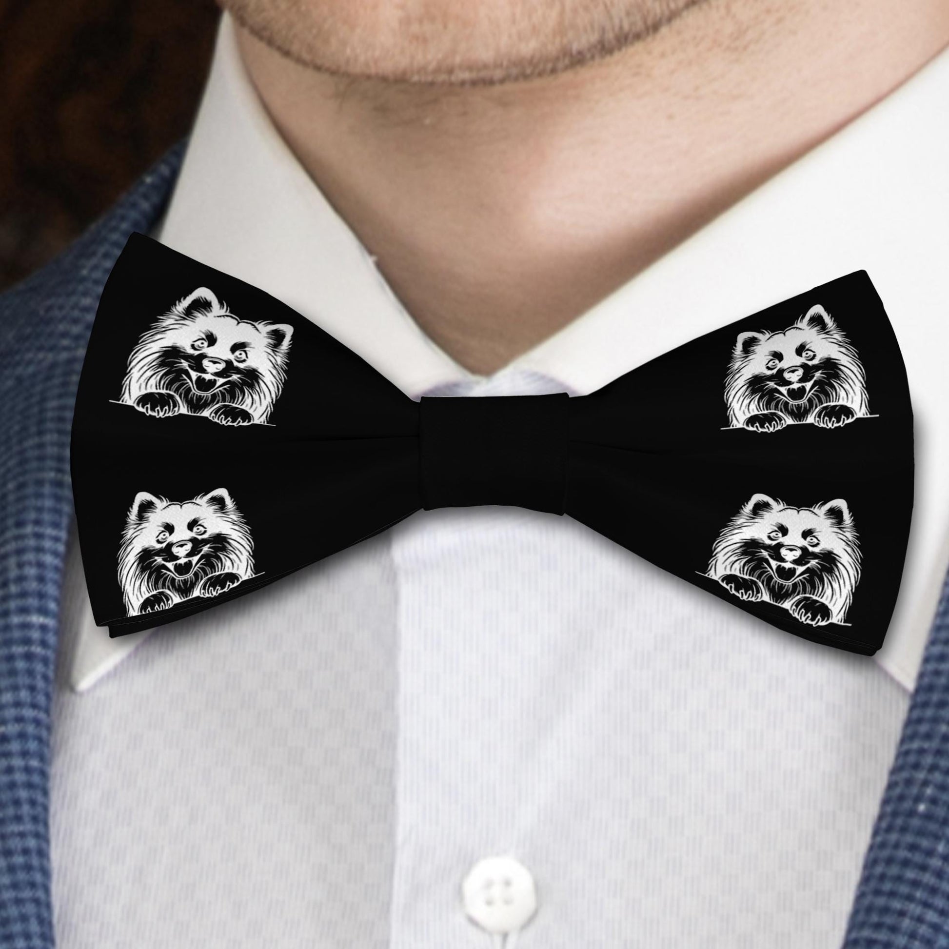 Finnish Lapphund Dog Bow Tie, Handmade Satin Accessory, Dogs Lover Gift Bowties
