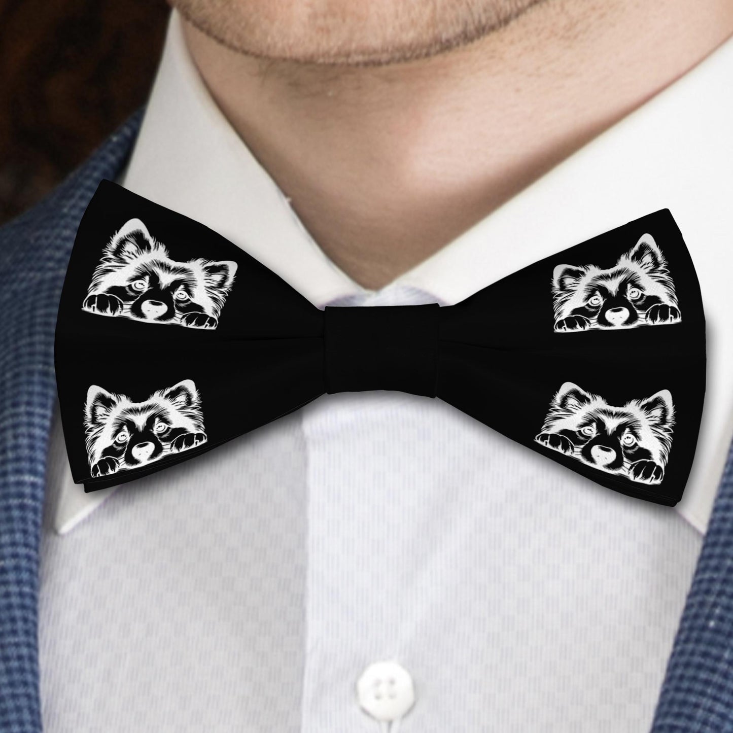 Icelandic Sheepdog Dog Bow Tie, Handmade Satin Accessory, Dogs Lover Gift Bowties
