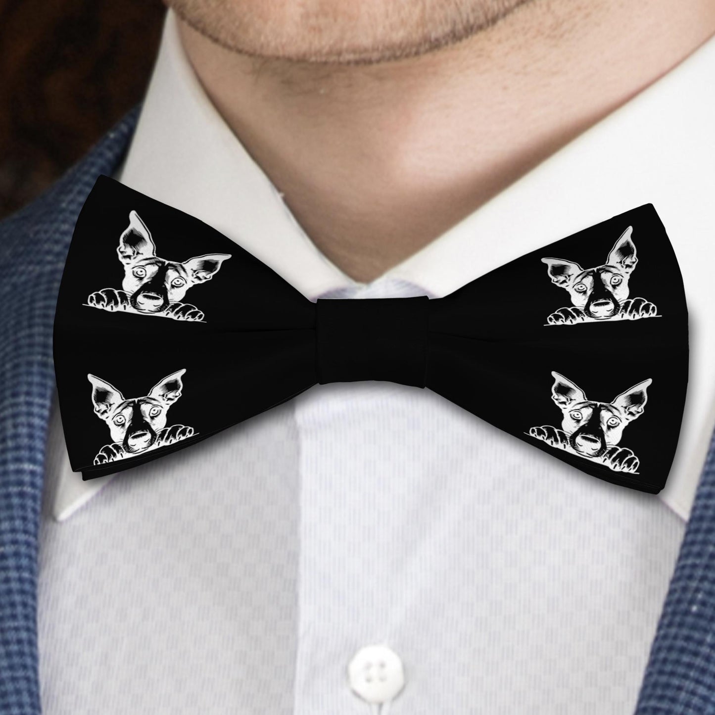 Podenco Canario Dog Bow Tie, Handmade Satin Accessory, Dogs Lover Gift Bowties