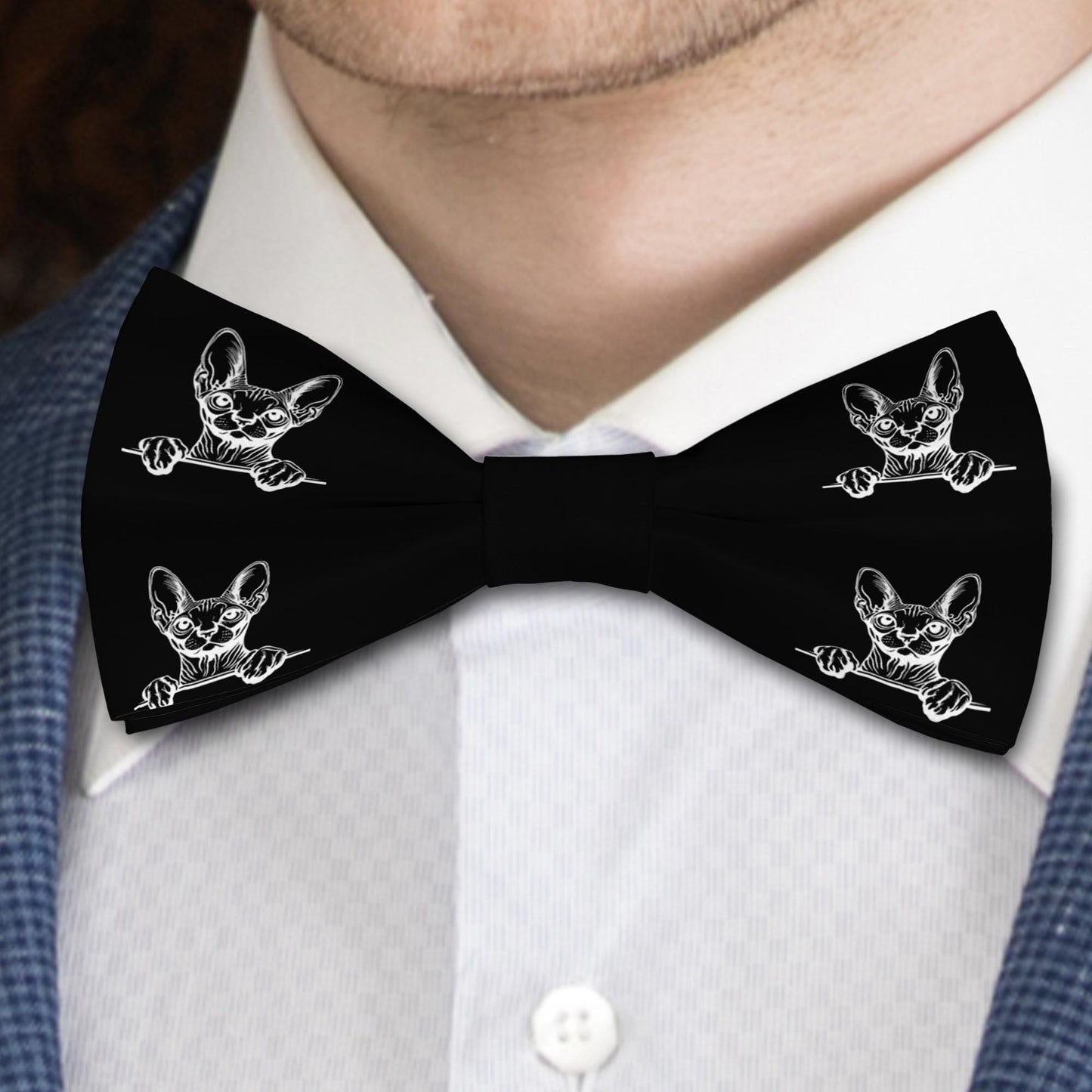 Donskoy Cat Bow Tie, Handmade Stylish Pet Accessory, Gift for Cats Lovers Bowties